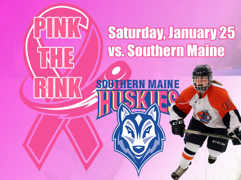 Women's Ice Hockey Pink The Rink -- Saturday, January 25