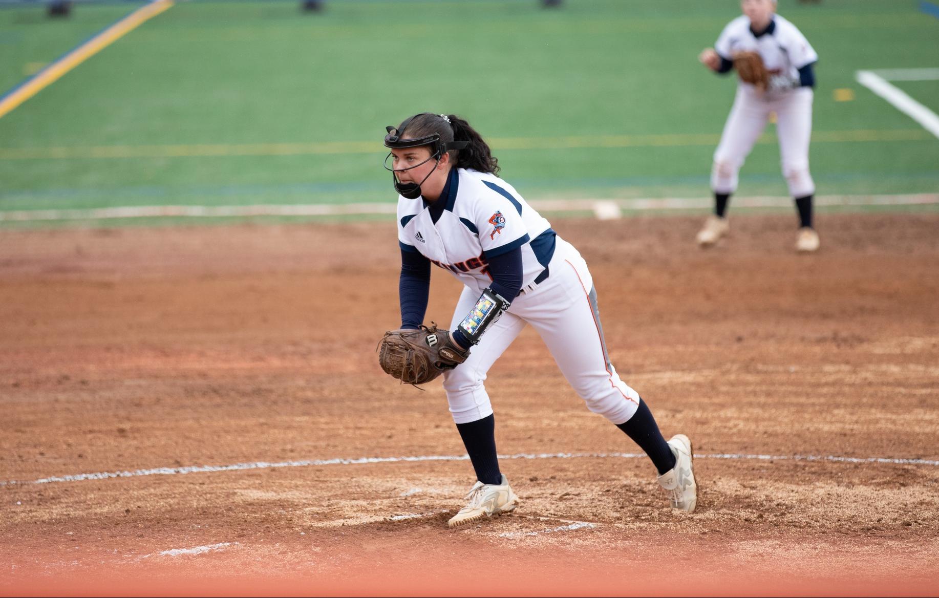 Softball Notches First Conference Victory in Doubleheader Split